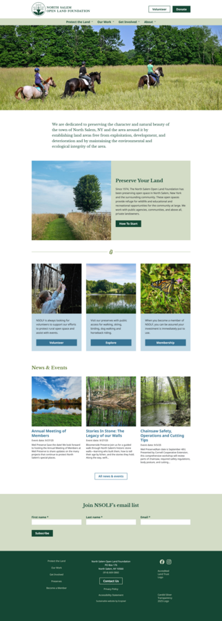 web development for the North Salem Open Land Foundation