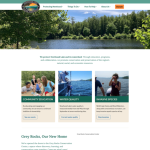 screenshot of Newfound Lake Association Home Page