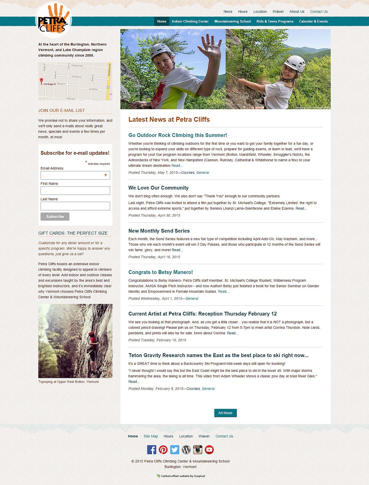 Ecopixel launches responsive Web design website for Petra Cliffs in  Burlington, Vermont - Ecopixel