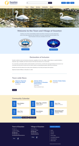 website development for the Town and Village of Swanton