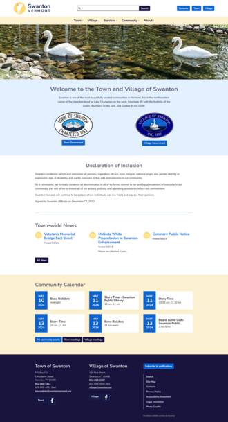website development for the Town and Village of Swanton