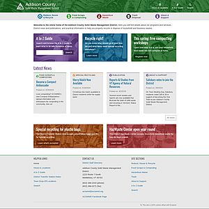 Screenshot of Addison County Solid Waste Management District website