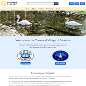 Swanton, Vermont website screenshot