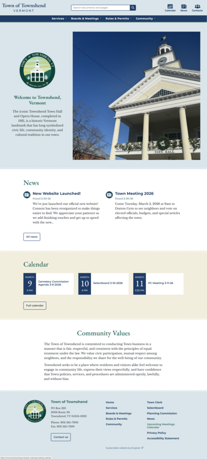 Town of Townshend, VT website
