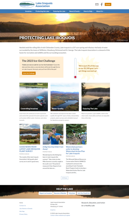 Lake Iroquois water conservation organization website