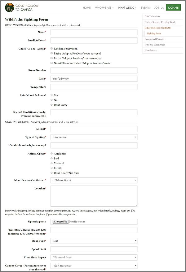 Citizen science data collection