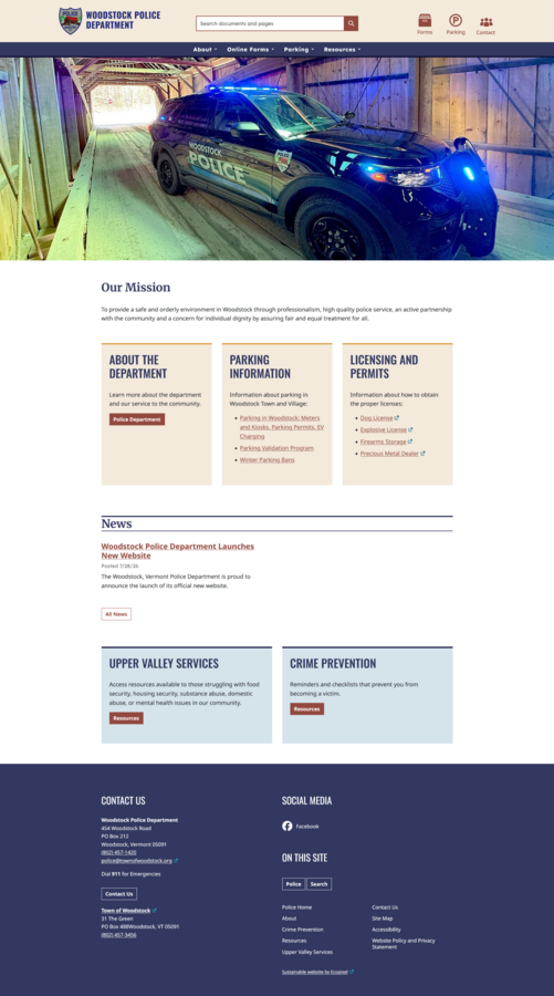 Woodstock Police home page