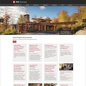 Screenshot of redesigned AIA Vermont website