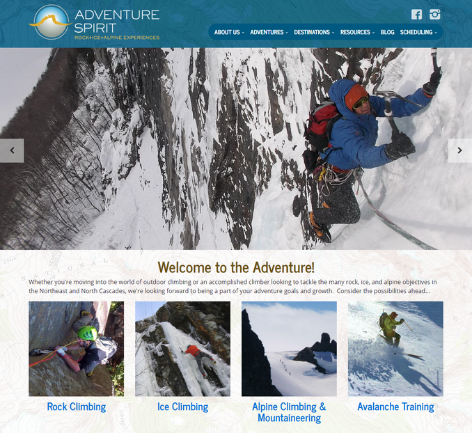 Screenshot of Adventure Spirit website