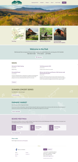 website development for a parks district