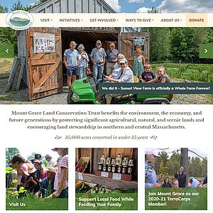 Screenshot of Mount Grace Land Conservation Trust website